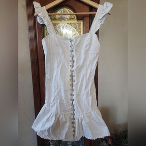 SUGAR + LIPS White Ruffle Mini Dress